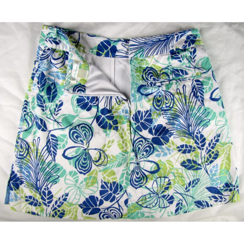 SALE! Floral Athletic Tennis Blue Green Short Mini Skirt - Picture 2 of 3